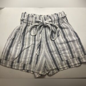 Gray and White striped shorts